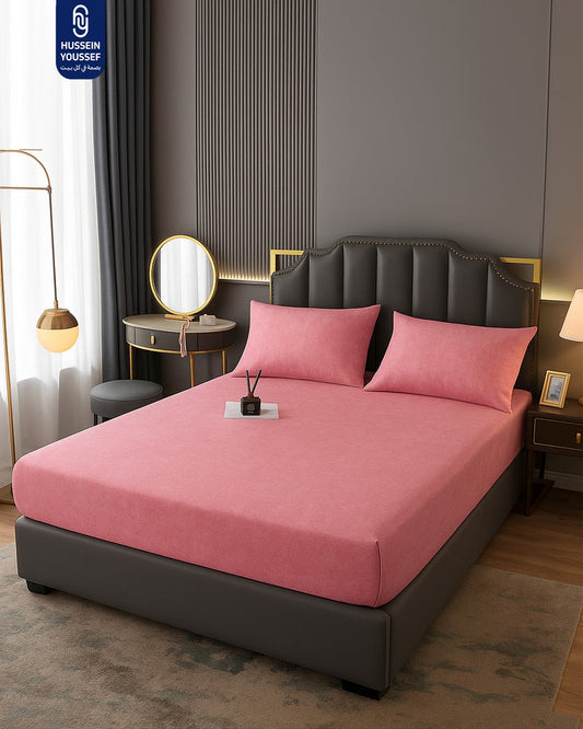 Golden Fitted Sheet Set 3 Pieces Cotton 180 CM