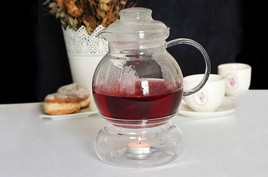 1.5 liter thermal glass tea pot + Arabic candle base