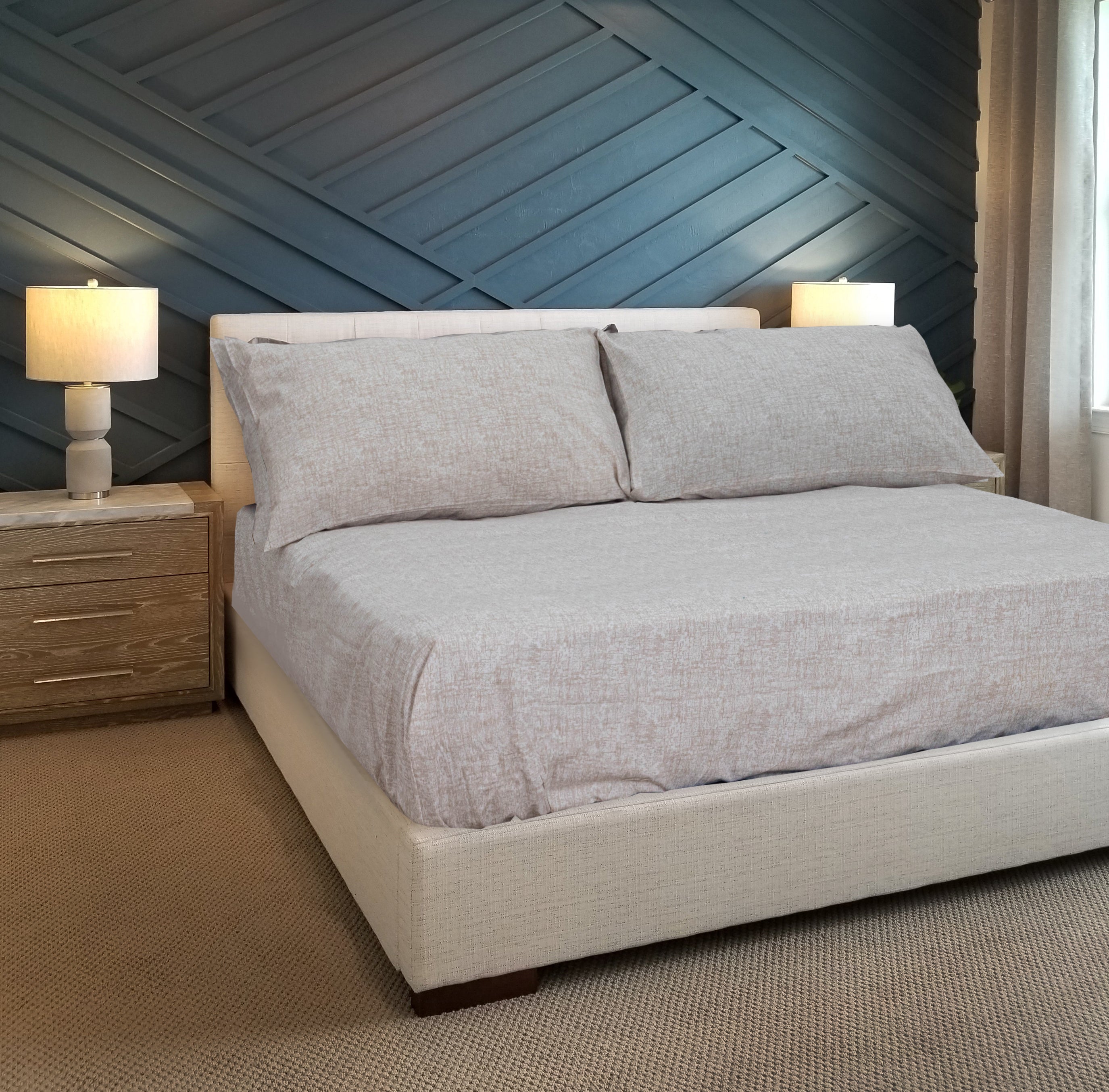 MODA HOME Gold Elastic Bedsheet Set - 3 Pieces, Size 120