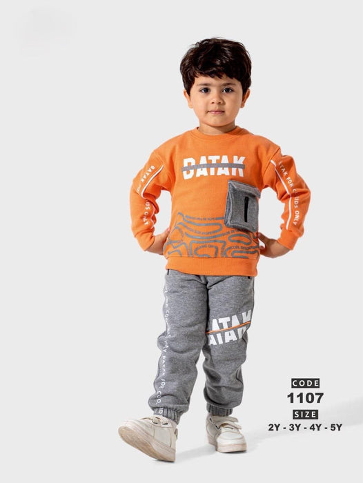 Boys Orange Printed pyjama