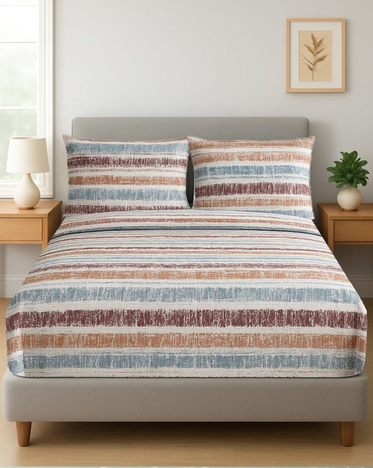 طقم ملاية 3 قطع قطن باستيك قطن 100%- مقاس  120 سم