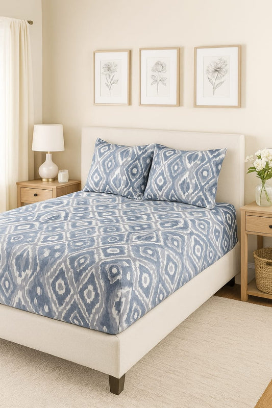 طقم ملاية 3 قطع قطن باستيك قطن 100%- مقاس 120 سم