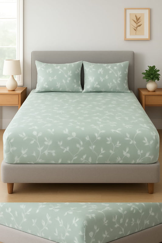 طقم ملاية 3 قطع قطن باستيك قطن 100%- مقاس  180 سم