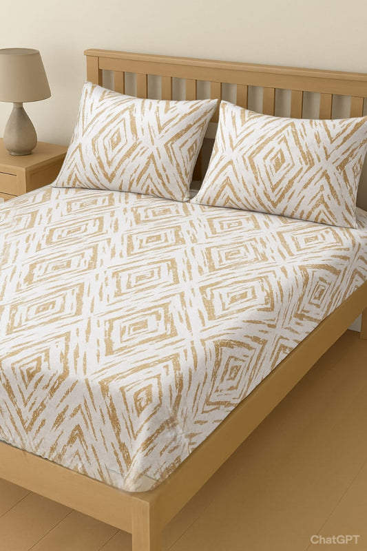 طقم ملاية 3 قطع قطن باستيك قطن 100%- مقاس 180 سم