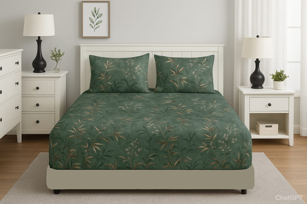 طقم ملاية 3 قطع قطن باستيك قطن 100%- مقاس 120 سم