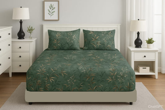 طقم ملاية 3 قطع قطن باستيك قطن 100%- مقاس 120 سم