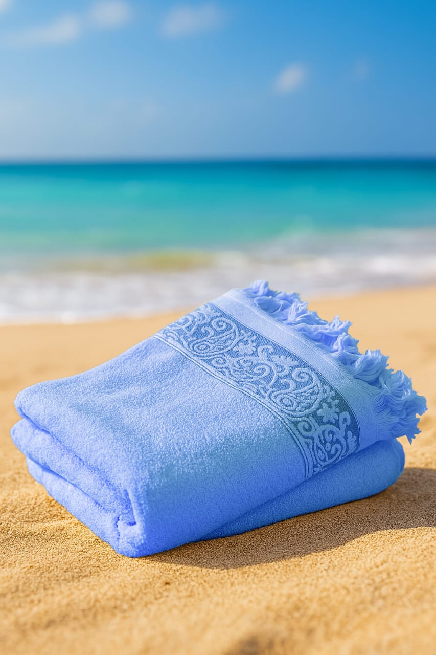 منشفة استحمام جاكار  - قطن 100*50 - Hussein Youssef