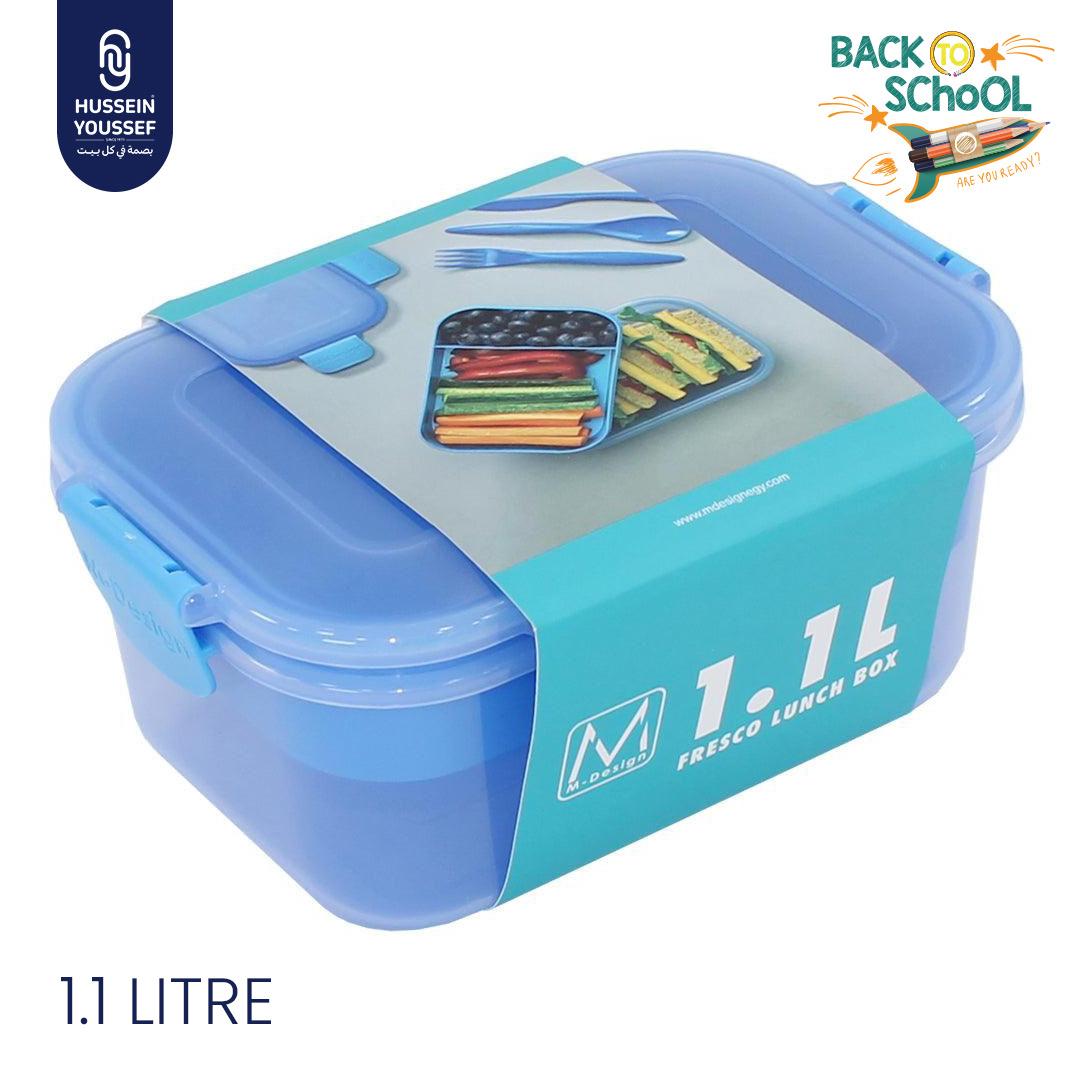 M-Design Fresco lunch box with 1.1 L capacity, featuring a compact, lightweight design for easy packing and carrying.