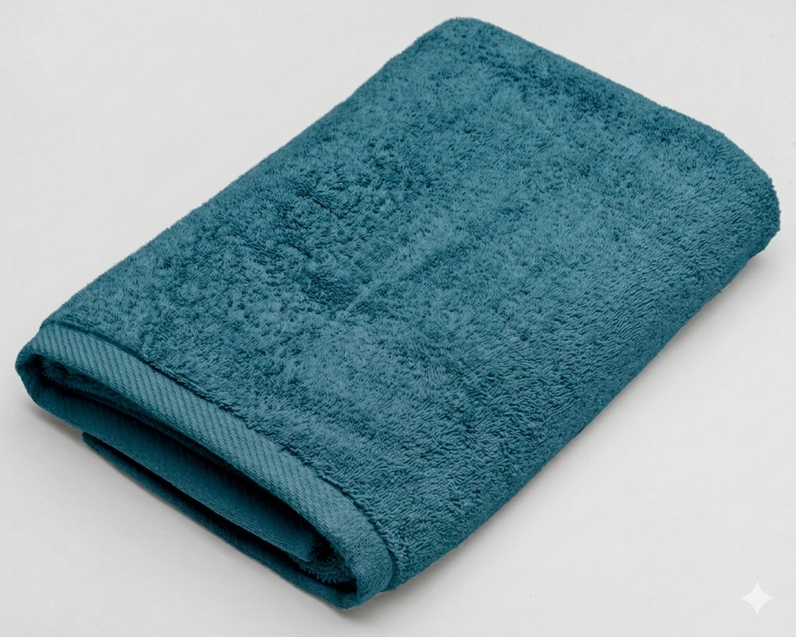 MODA HOME cotton towel in white, measuring 50x100 cm, showing soft, absorbent fabric with a simple, clean design.