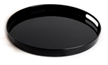 Round Black Melamine Serving Tray