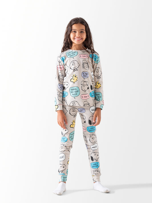 SNOOPY R NECK THERMAL SET