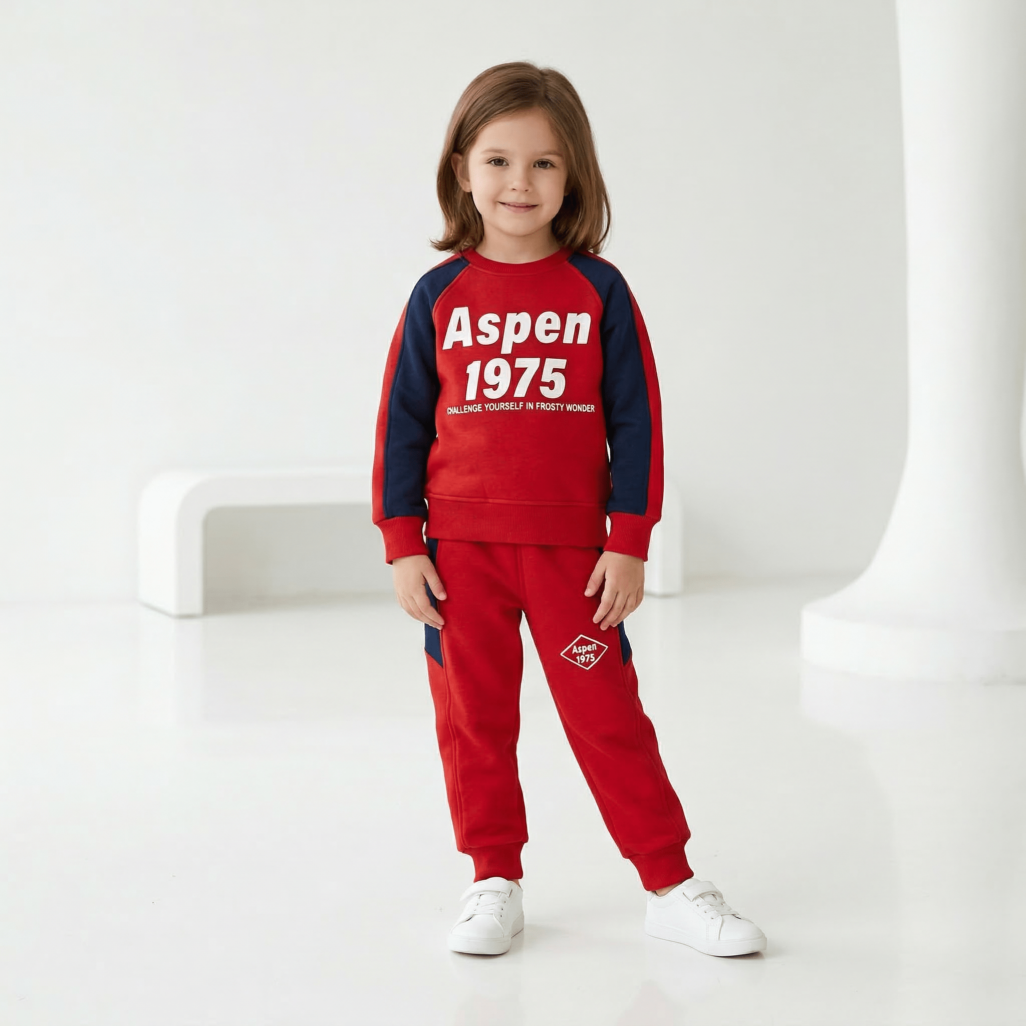 Marvy Aspen 1975 R neck set featuring a stylish, comfortable shirt and matching pants in a modern design.