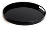 Round Black Melamine Serving Tray