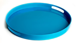 Round Blue Melamine Serving Tray