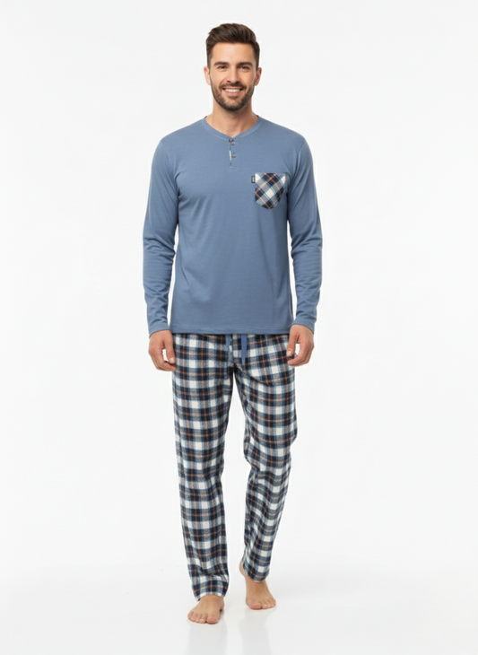 BASIC R.NECK&BUTTONS PAJAMA