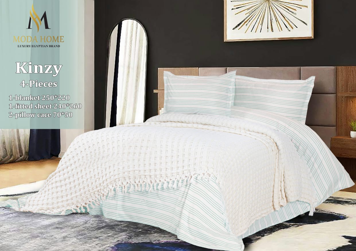 Kenzy 4-piece coverlet set by MODA HOME, featuring a cozy, stylish bedding design in a 240x260 cm size.
