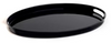 Oval Black Melamine Serving Tray