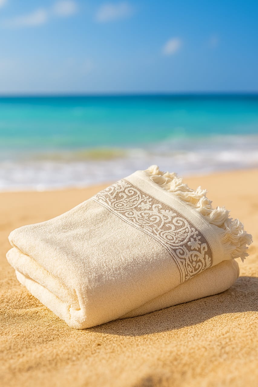 منشفة استحمام جاكار  - قطن 100*50 - Hussein Youssef