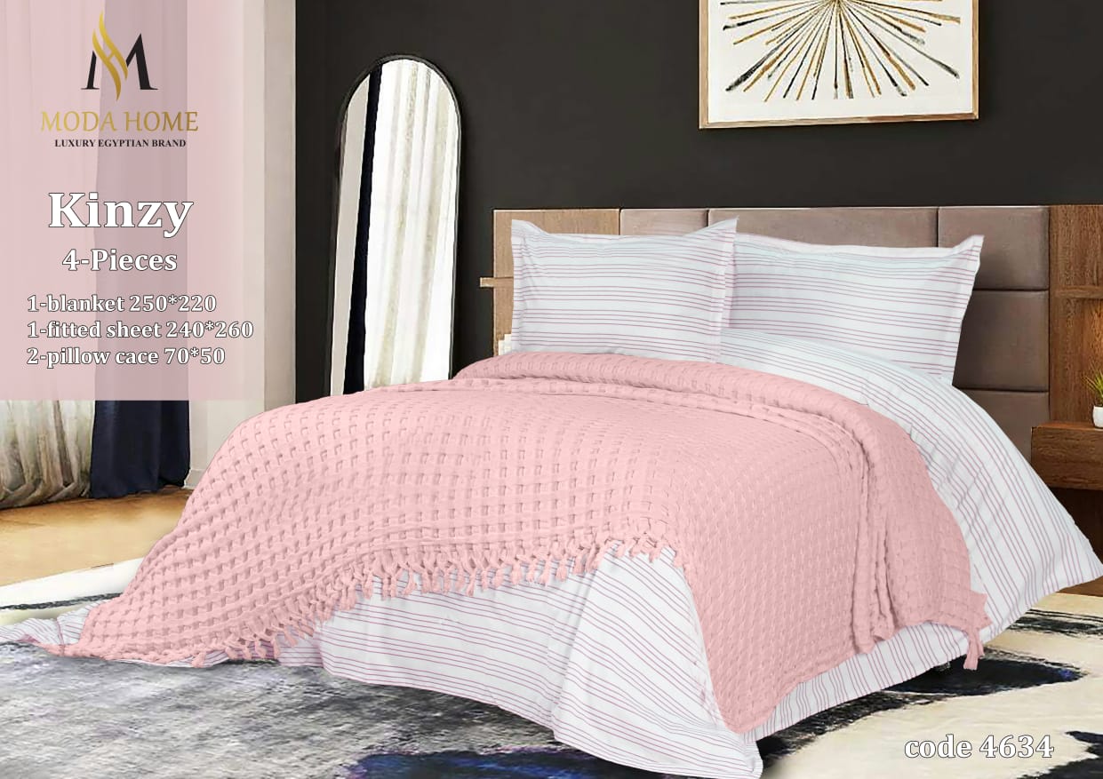 MODA HOME Kenzy 1-Piece Coverlet Set in 240x260 cm with soft fabric and stylish design, perfect for cozy bedroom decor.
