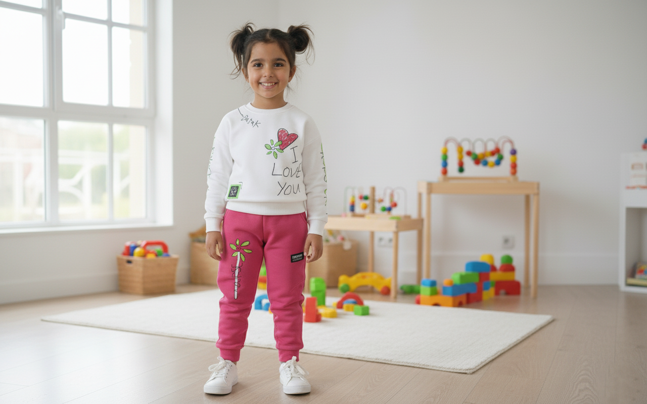 BATAK I LOVE YOU بيجامة set featuring a comfortable, stylish pajama with "I LOVE YOU" print in black and white.