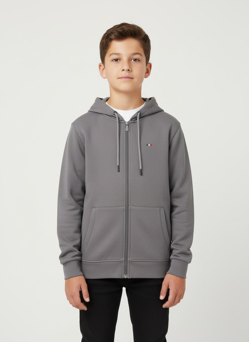 PLAIN FUR LINED SWEATSHIRT