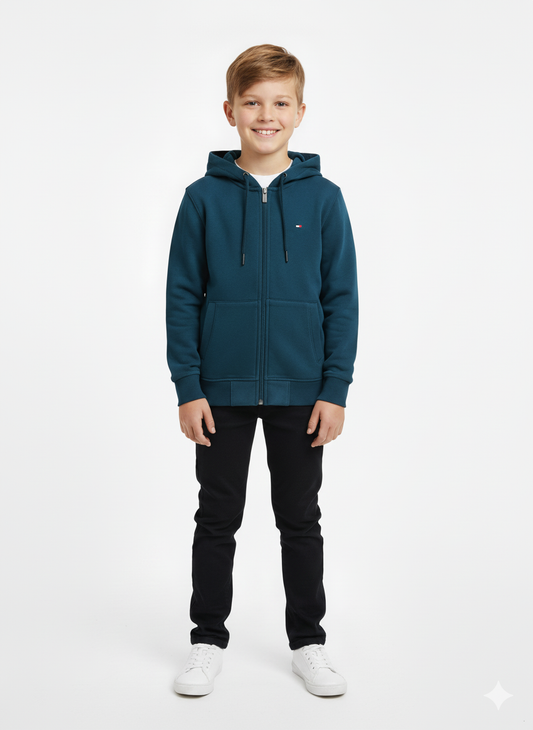 PLAIN FUR LINED SWEATSHIRT