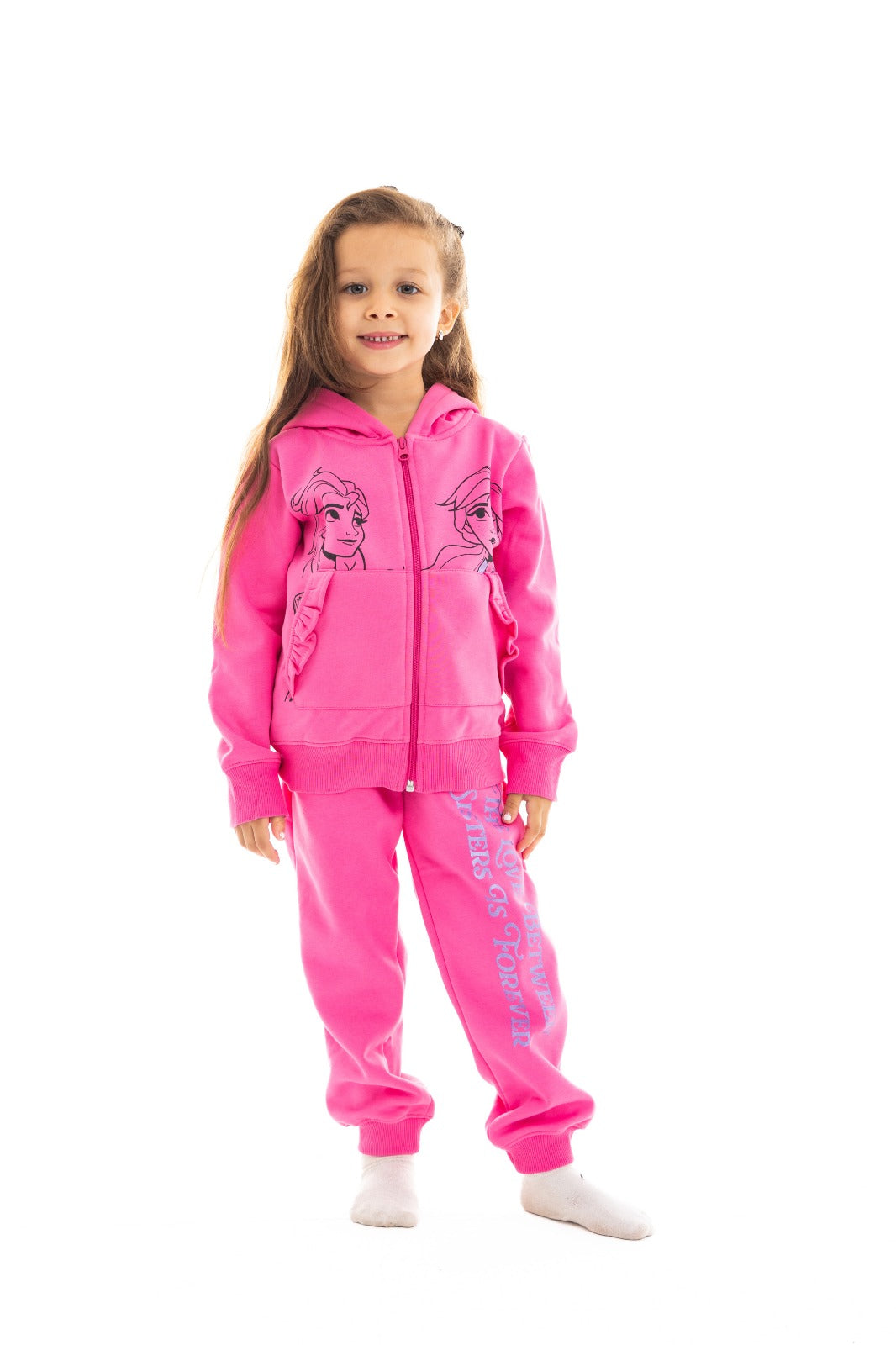 Morinella Frozen-themed neck pajama featuring icy blue and snowflake patterns, soft fabric, and comfortable fit.