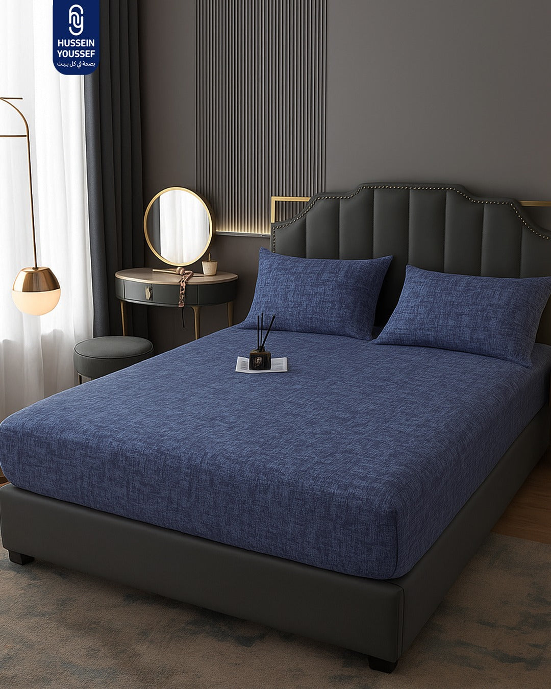 Golden Fitted Sheet Set 3 Pieces Cotton 180 CM