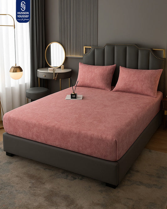 Golden Fitted Sheet Set 3 Pieces Cotton 180 CM