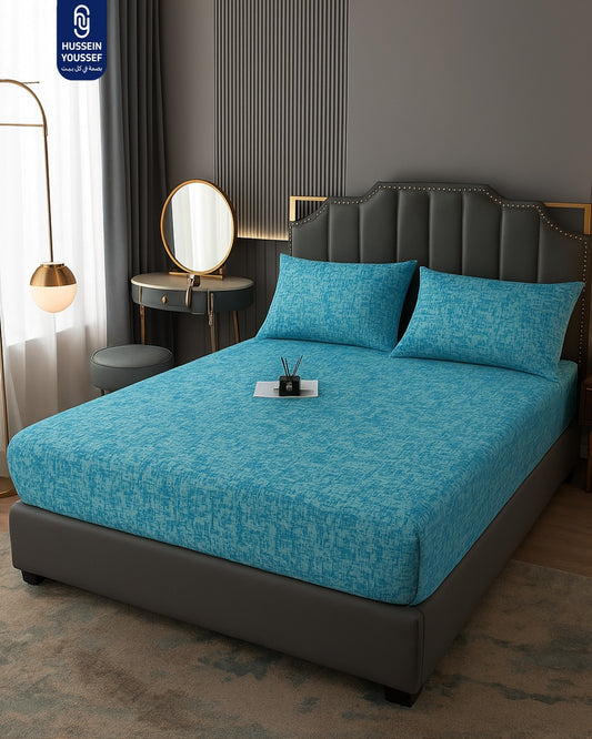 Golden Fitted Sheet Set 3 Pieces Cotton 180 CM