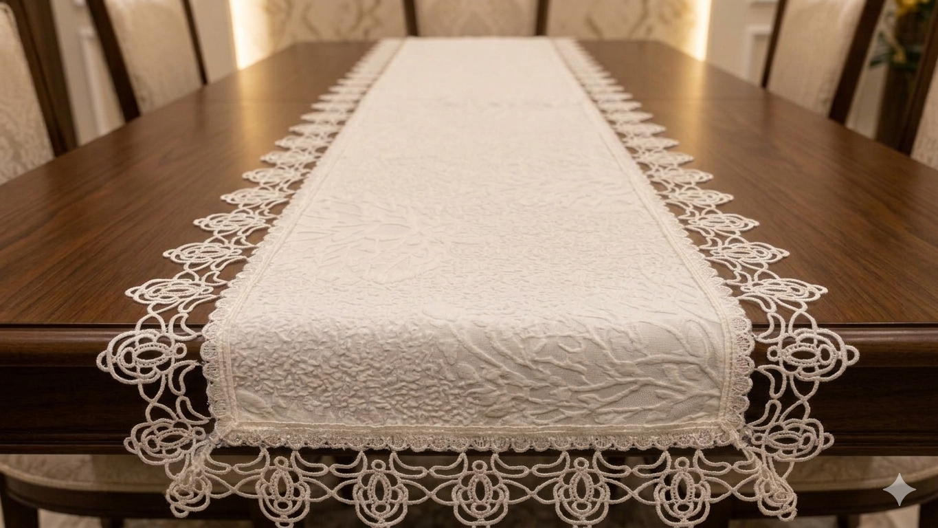 Runner square tablecloth by RUNNER, featuring a sleek fabric with a neat, square shape and elegant design.