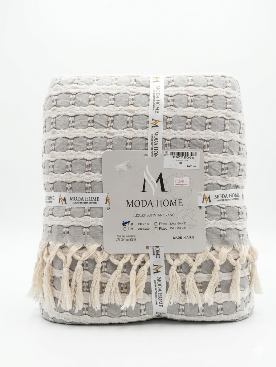 MODA HOME Labella 1-Piece Single Coverlet set with four pieces, measuring 240x260 cm, in soft, durable fabric.