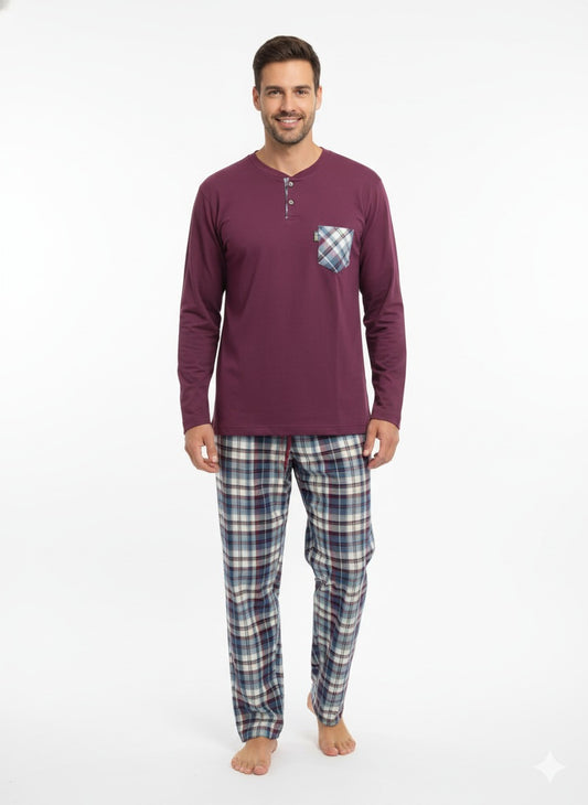 BASIC R.NECK&BUTTONS PAJAMA