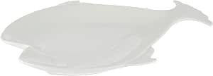 Neoflam porcelin white fish service plate, 30 cm