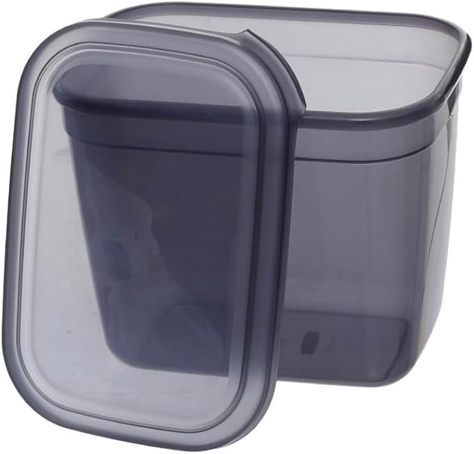 " Aksa Mono Plastic Rectangle Slide Food Containers Set of 3 Pieces - Transparent "