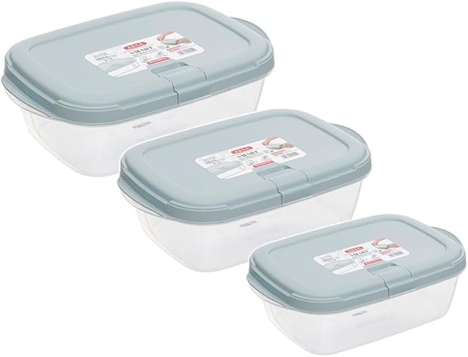 " Aksa Smart Microwave Plastic Boxes Set of 3 Pieces different Size "