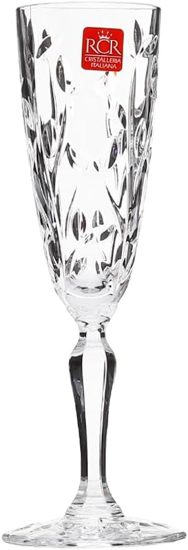RCR Laurus Crystal Flute Set of 6 Pieces 160ml - Transparent