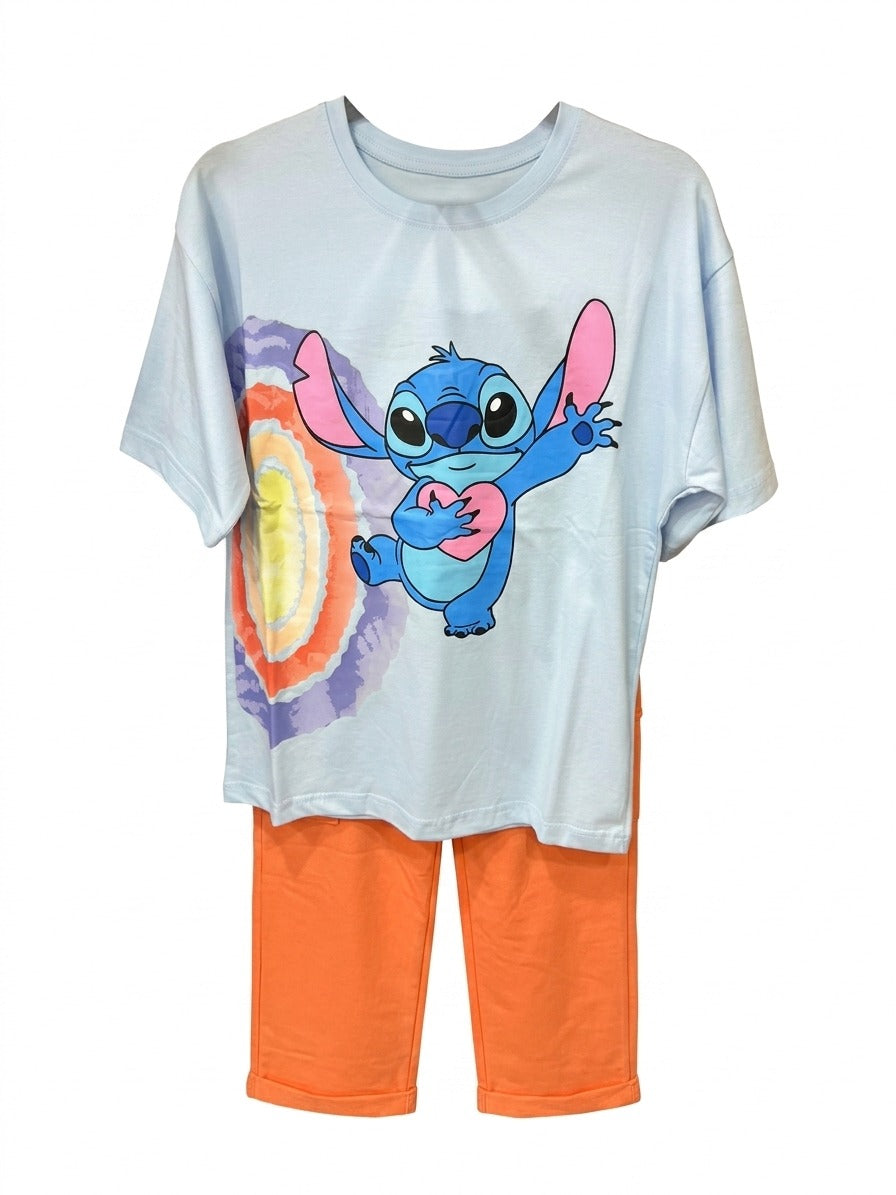 Girls' Stitch Pant Set by Happy Boy & Girl, summer 2026, featuring comfortable pants and a matching top in colorful fabric.