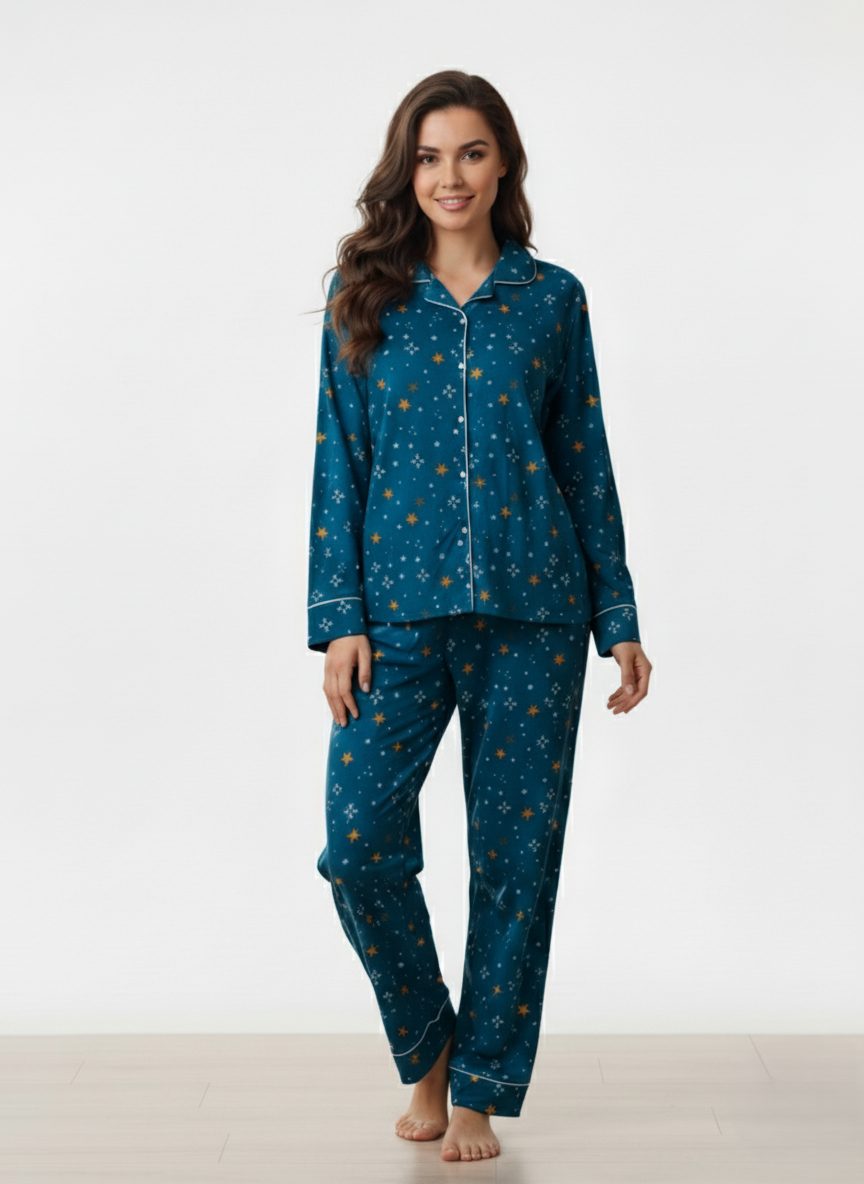 Viva Toinkle R.Neck Pajama set with soft fabric, featuring a relaxed fit and comfortable design for casual wear.