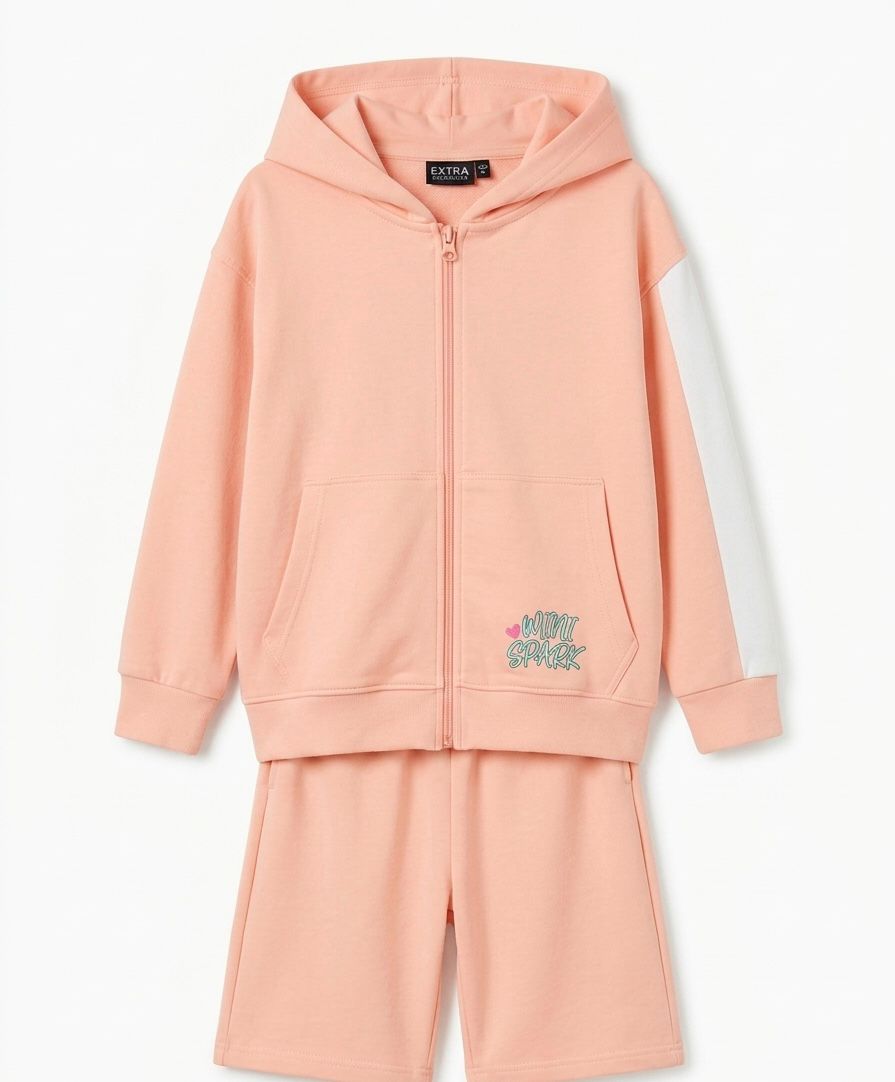 Sotra MINI SPARK hoodie set for kids featuring a colorful spark design, including a hoodie and matching pants.