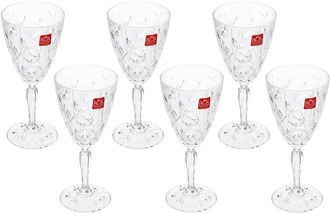RCR Laurus Crystal Goblet Set of 6 Pieces 280ml - Transparent