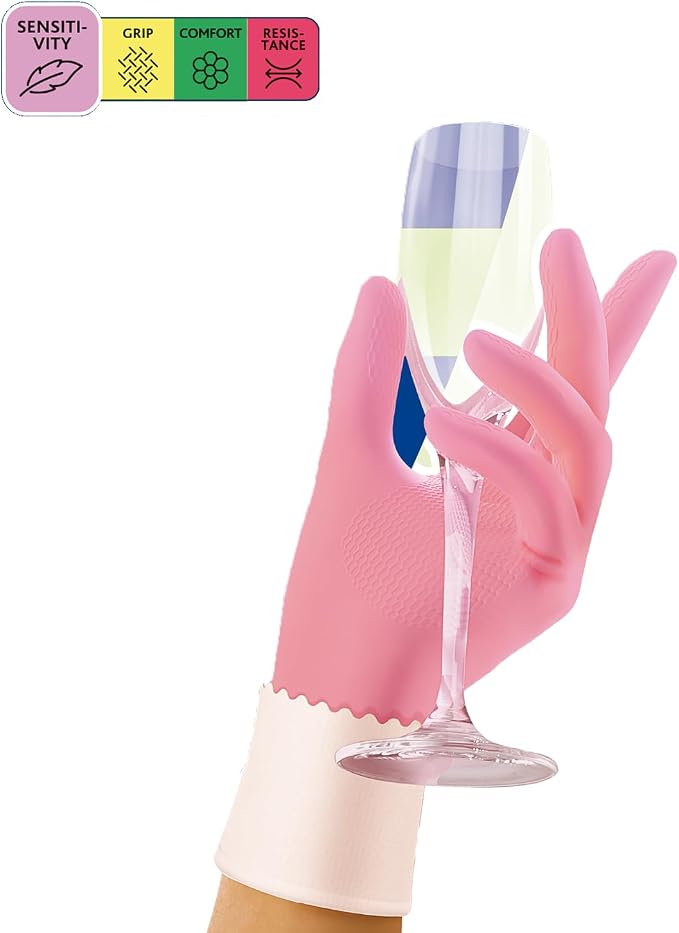 "Vileda, Sensitive Gloves, Pink, Medium, PK27904 "