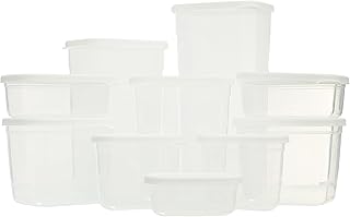 " Aksa My Fridge High Container Set, 10-Pieces, White "