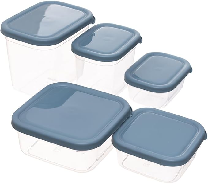 " Aksa Mono Plastic Food Container Set of 18 Pieces - (Assorted Colors) "