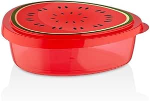 Qlux Watermelon Shaped Food Storage Box, 800 ml Capacity, Red