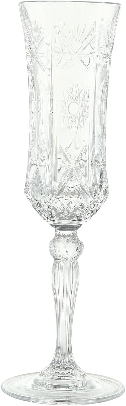 RCR Luxor Flute Glass Set 6-Piece, 160 ml Capacity
