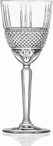 RCR Brillante Set of 6 Goblets, 290ml, Elegant Crystal-Inspired Glassware for Wine, Water, and Entertaining