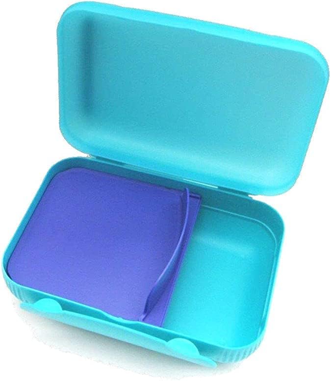 " Tupperware Divider Sandwich Box - Turquoise "