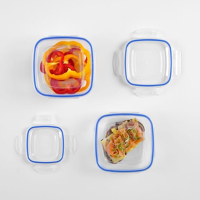 "Dunya Seal Square Storage Container Set 3 pcs (275,500,900) - Transparent "