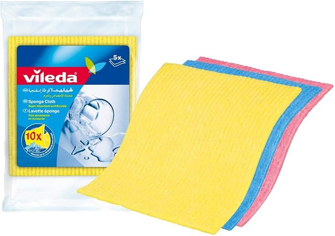 "Vileda 5-Piece Sponge Cloth Set - 25x18.5x2 cm "